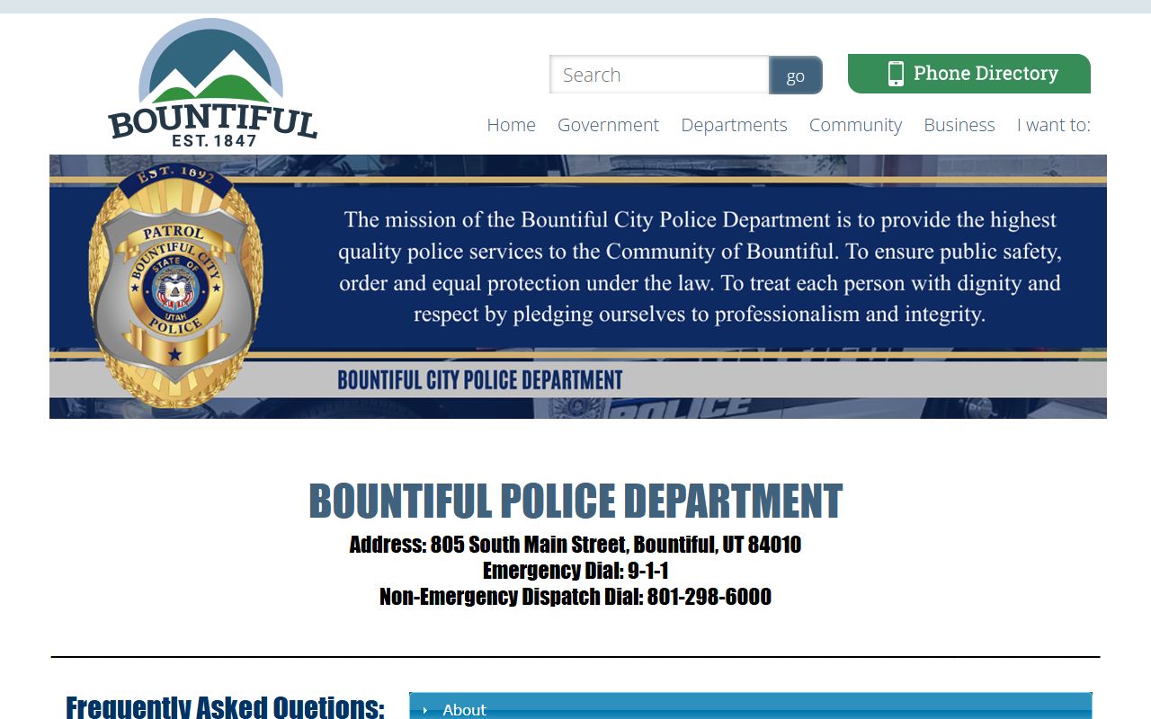 Bountiful felony records police department page