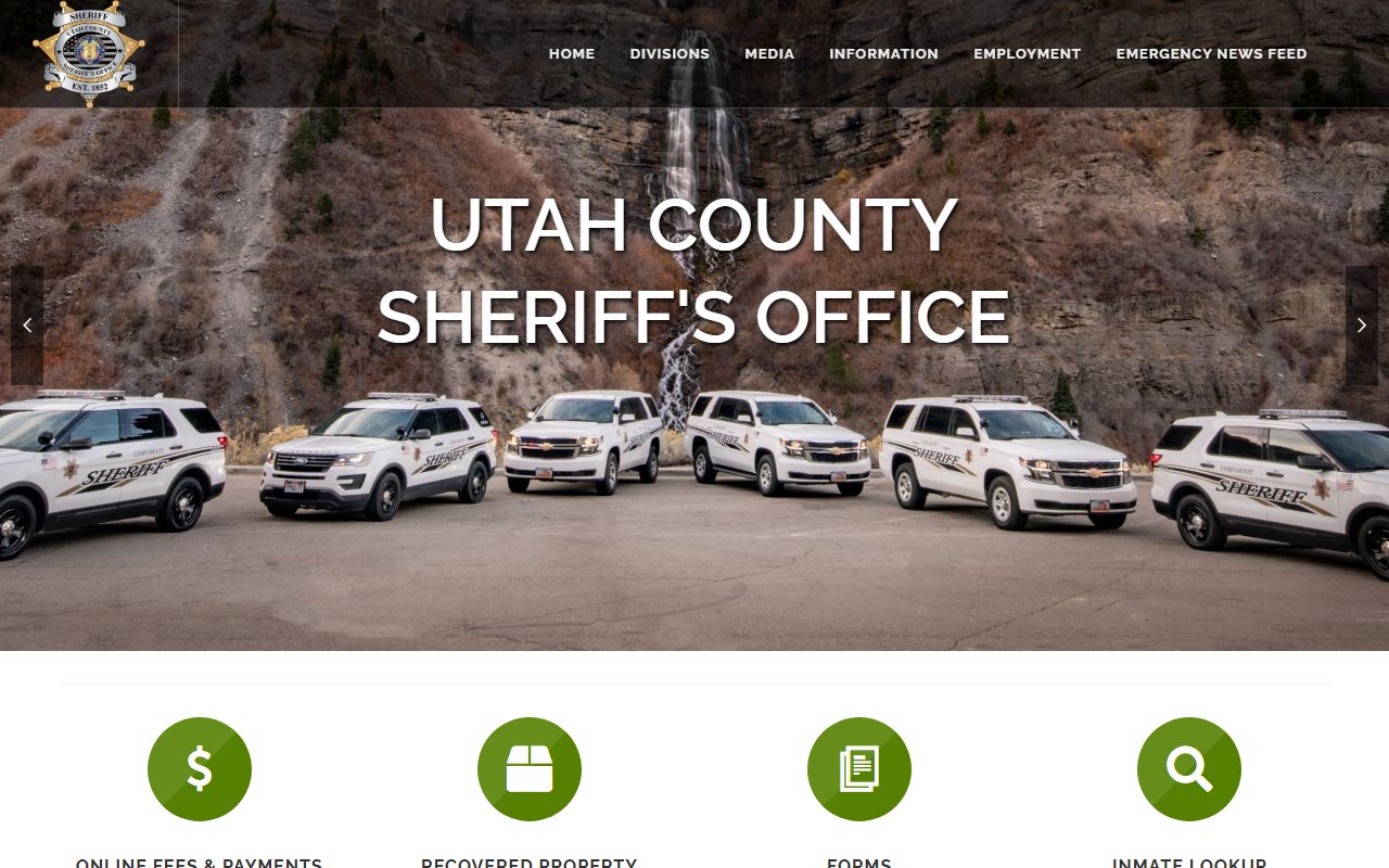 Utah County Sheriff site for Eagle Mountain felony arrest records and inmate search