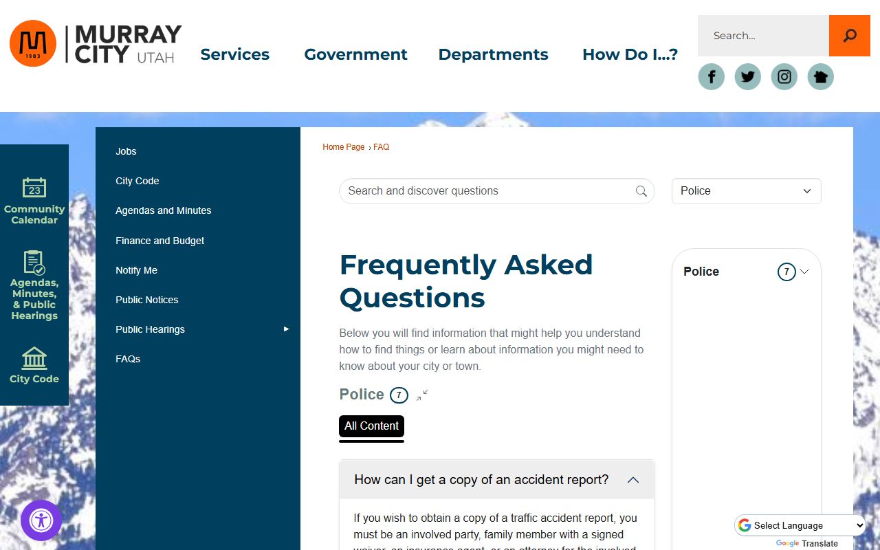 Murray felony records police department GRAMA FAQ page