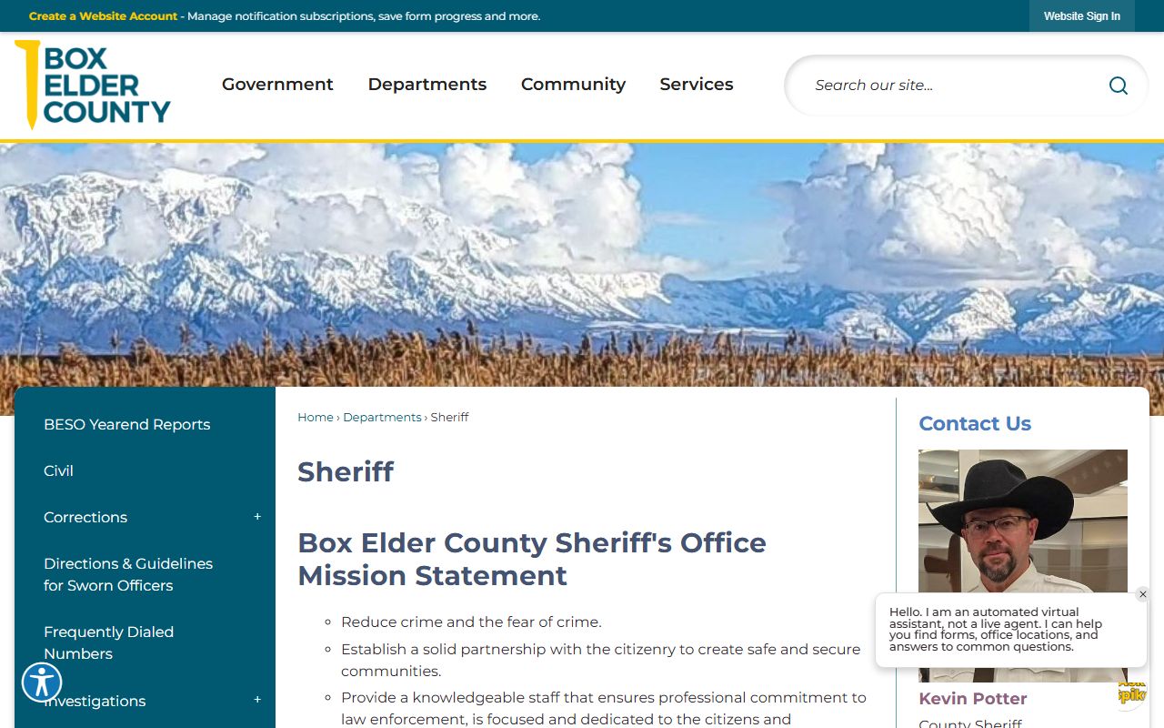Box Elder County Sheriff felony records and arrest records
