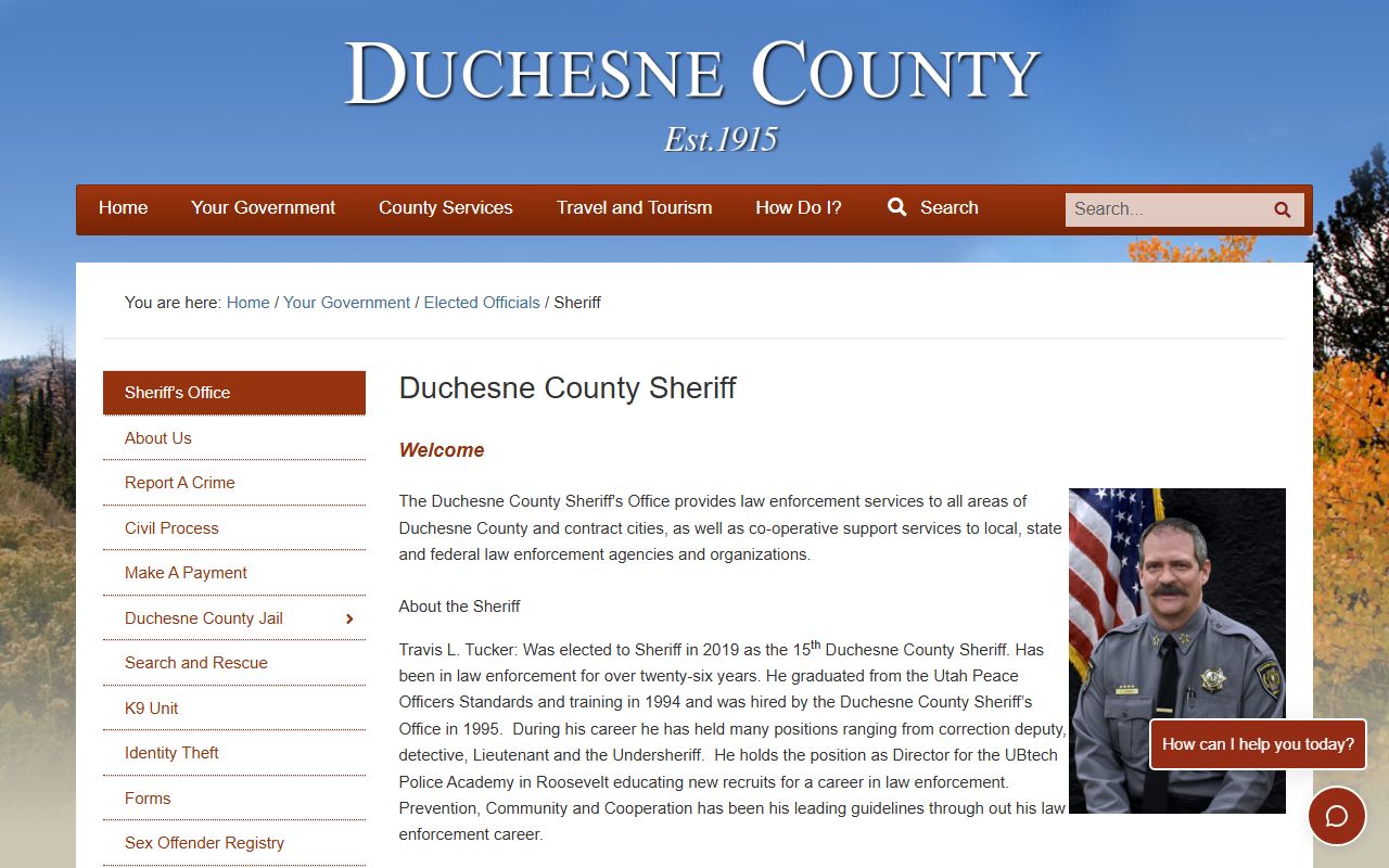 Duchesne County felony records sheriff office page