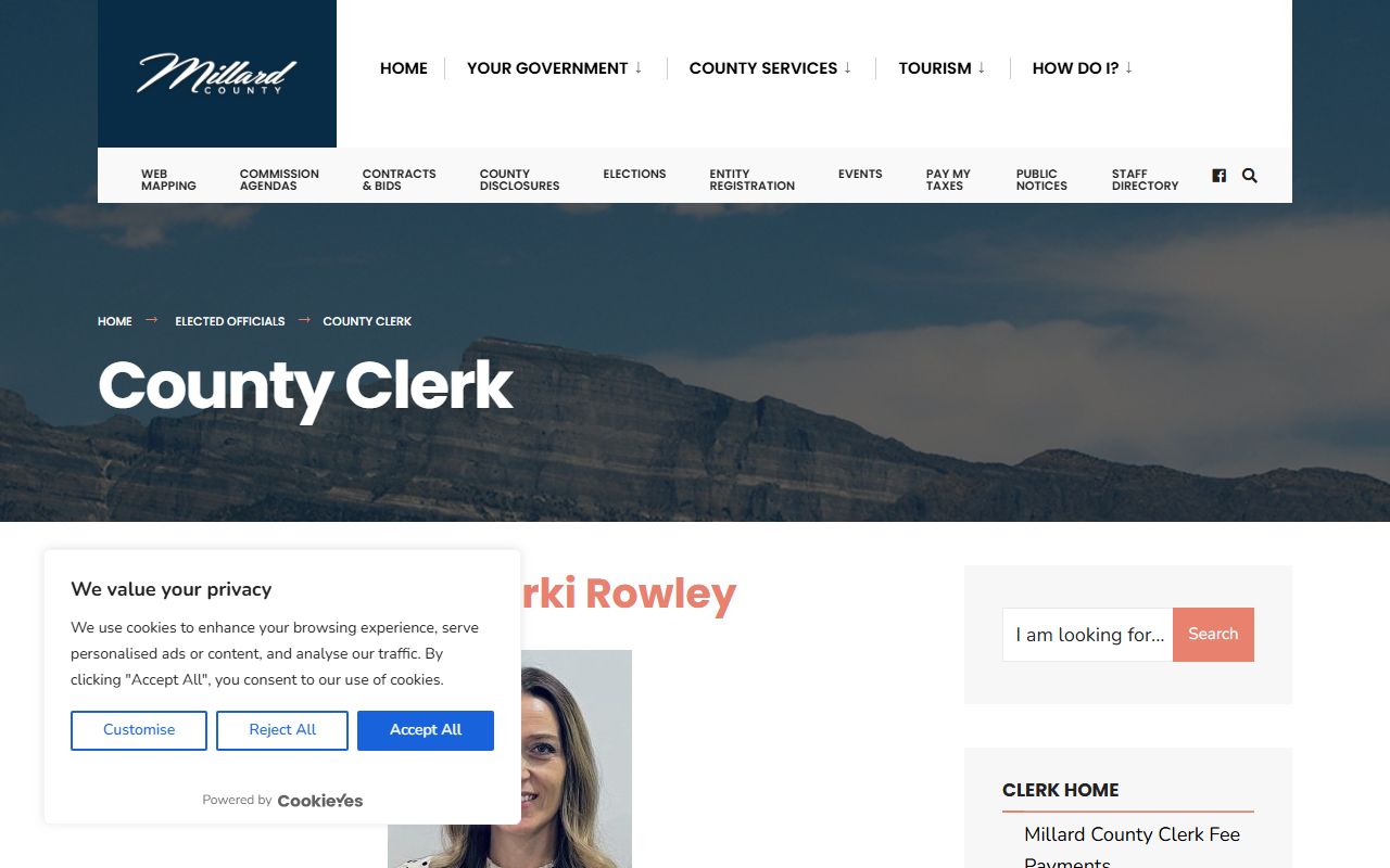 Millard County felony records clerk office website