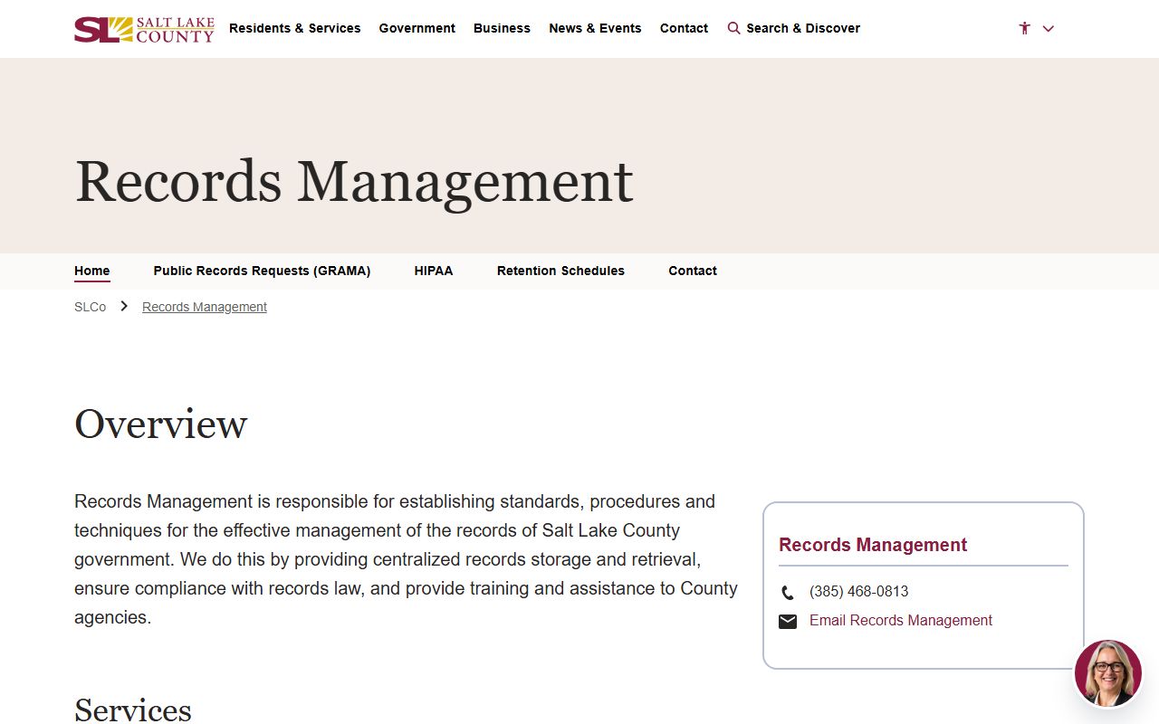 Salt Lake County Records Management GRAMA felony records request
