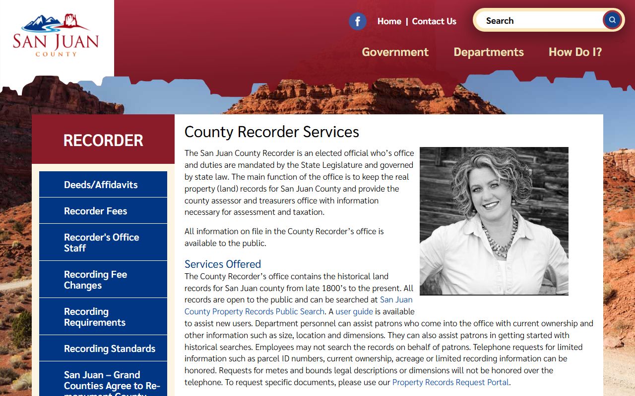 San Juan County Recorder office property records documents
