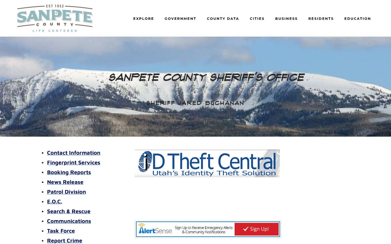 Sanpete County Sheriff Office arrest records felony case search