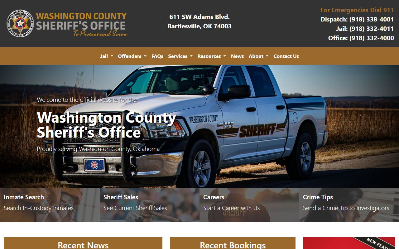 Washington County Sheriff felony arrest records and inmate search
