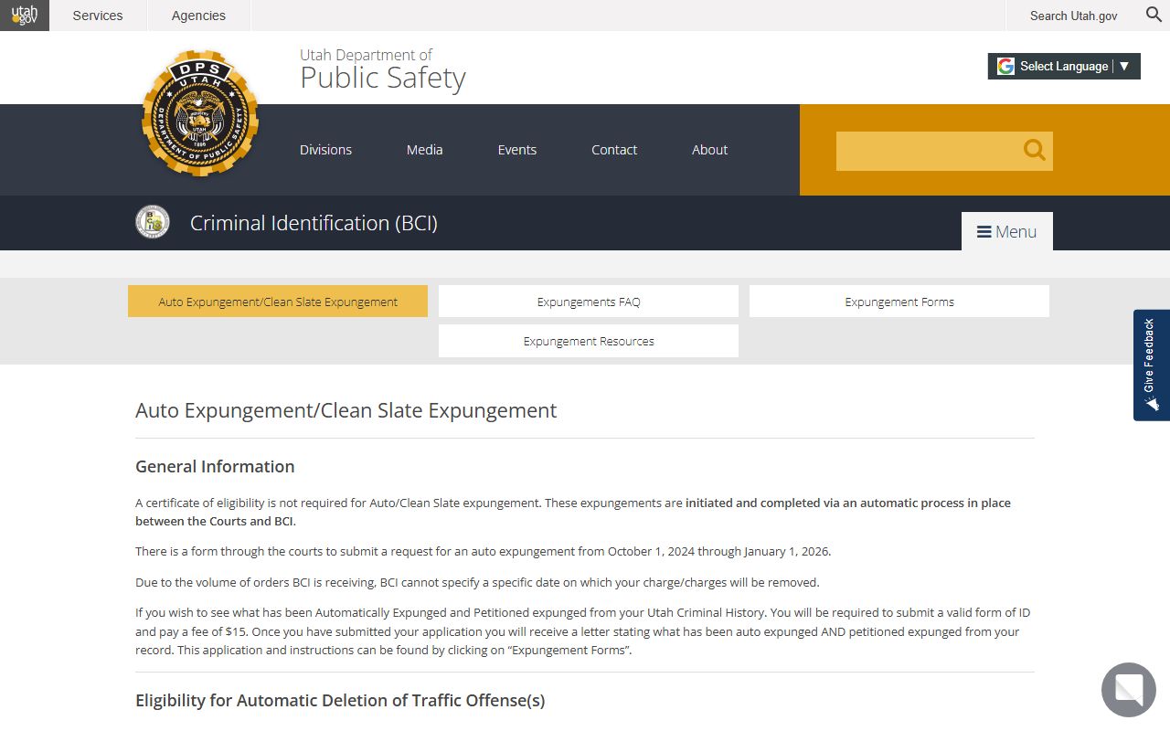 Utah felony records and offender information through the Utah Department of Corrections search